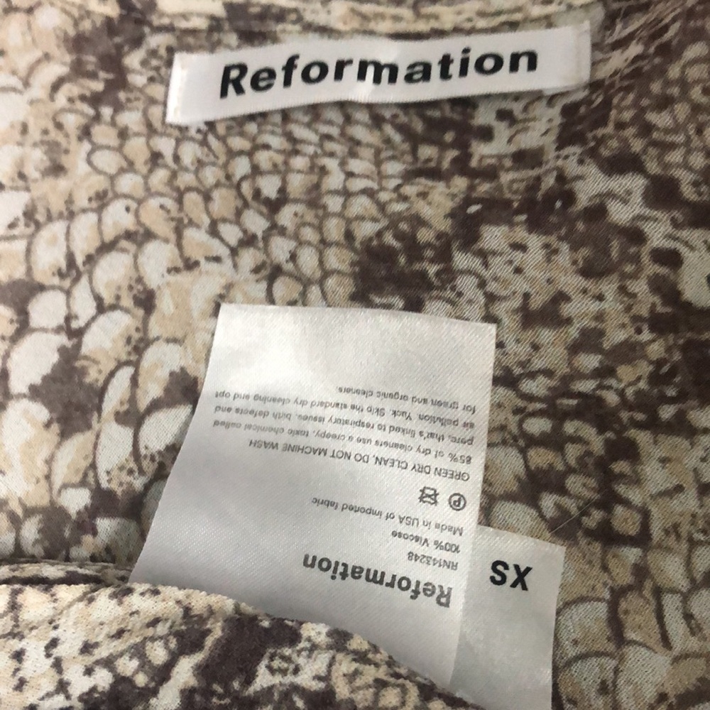 Reformation Snake Print “Python” Wrap Dress With … - image 5